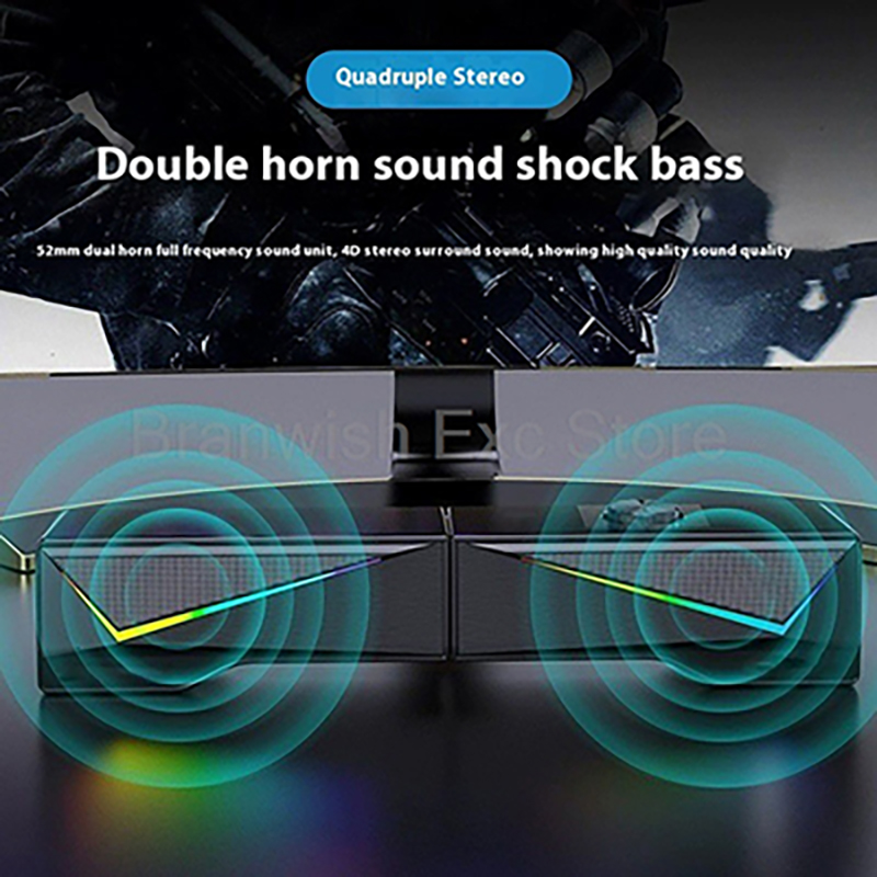 Rgb Computer Soundbar For Pc - 2x2.5W 컴퓨터 스피커 RGB 라이트 게임