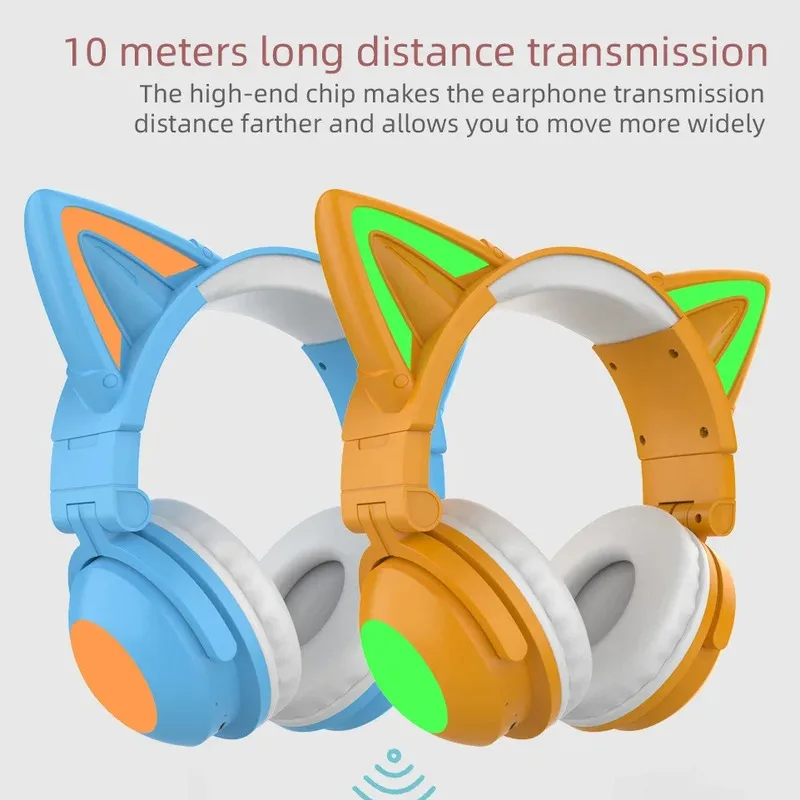 Cat Ear Bluetooth Headset Led - 새로운 ZW068 블루투스5.0 헤드폰 무선 헤드셋