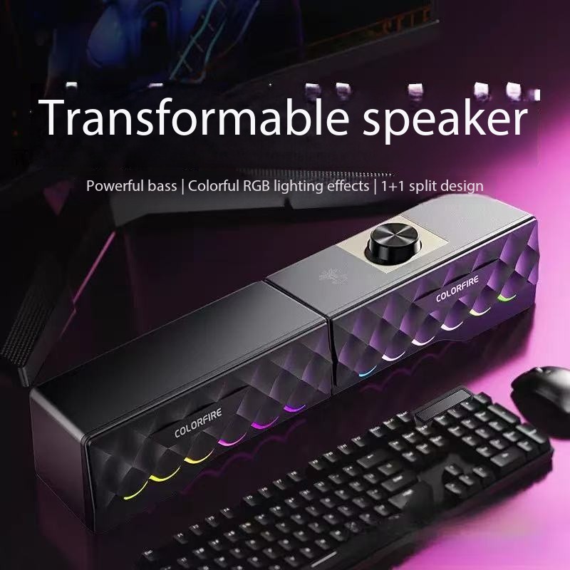 Rgb Computer Soundbar For Pc - 하이파이 음질 유선 컴퓨터 스피커 데스크탑