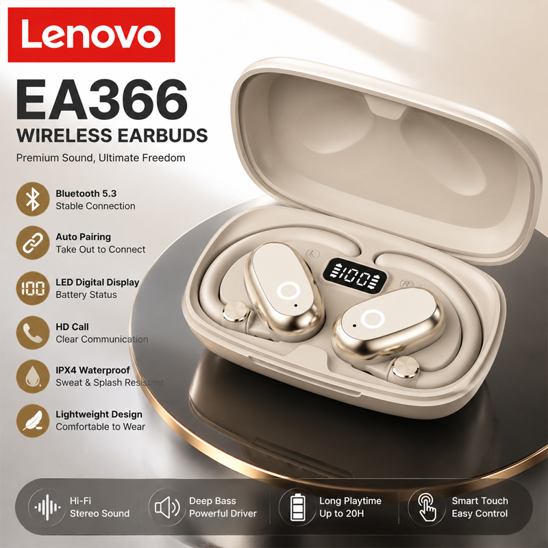 Anc Wireless Over Ear Headphones - 레노버 EA366 블루투스 무선 헤드폰 내장형