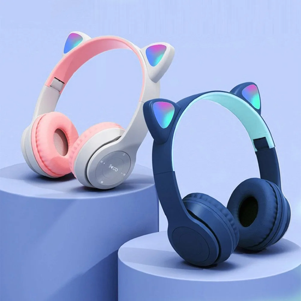 Cat Ear Bluetooth Headset Led - 귀여운 고양이 귀 무선 헤드폰 RGB