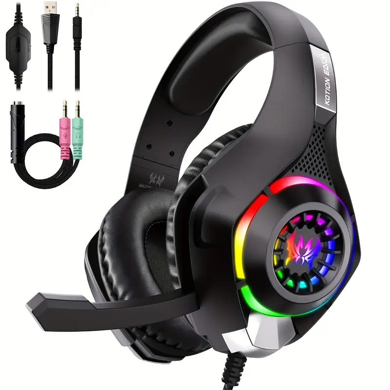 Gaming Headset With Mic Rgb - PC, PS4, PS5용 게이밍 헤드셋, 노이즈