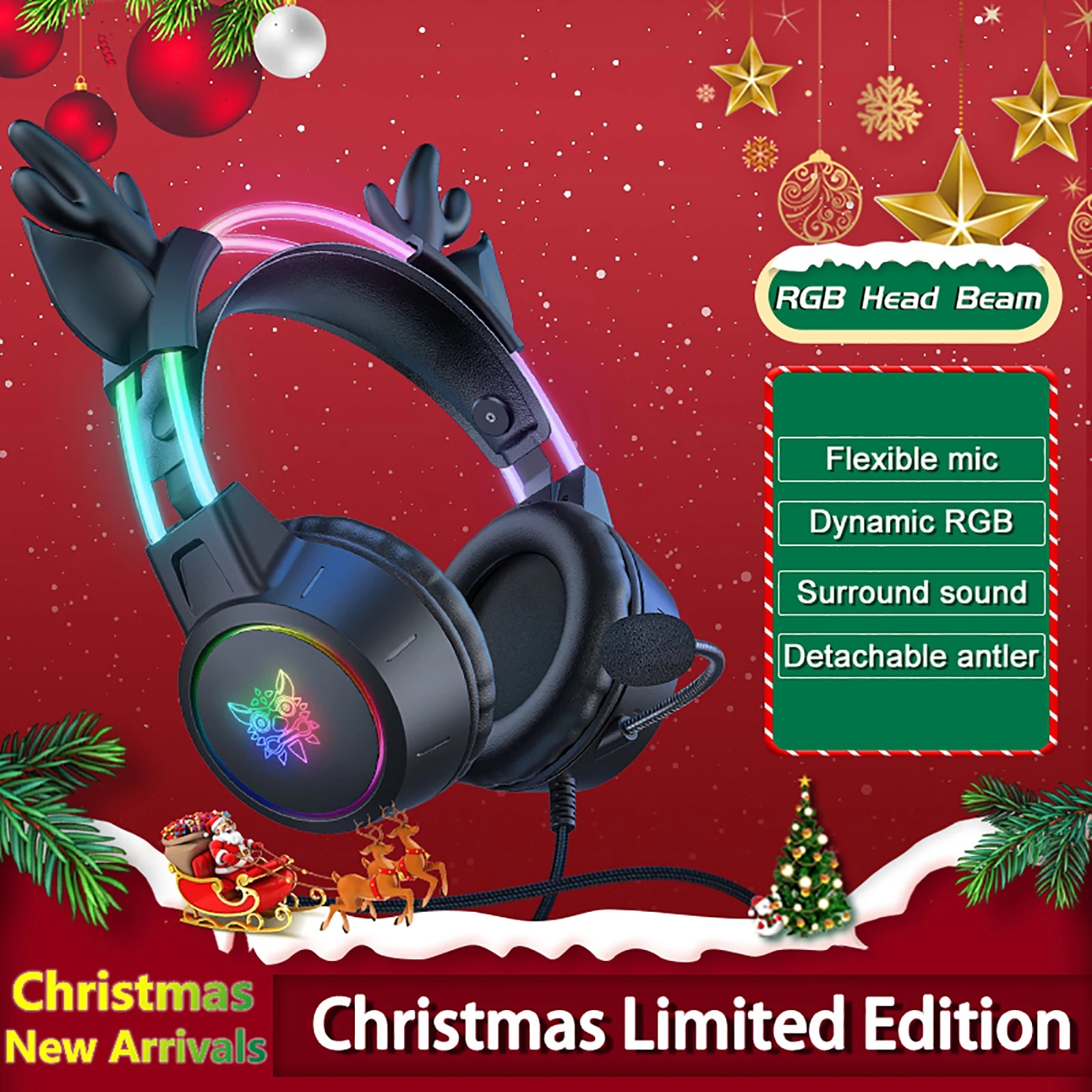 Gaming Headset With Mic Rgb - ONIKUMA 게임 헤드셋 2024 새로운 크리스마스