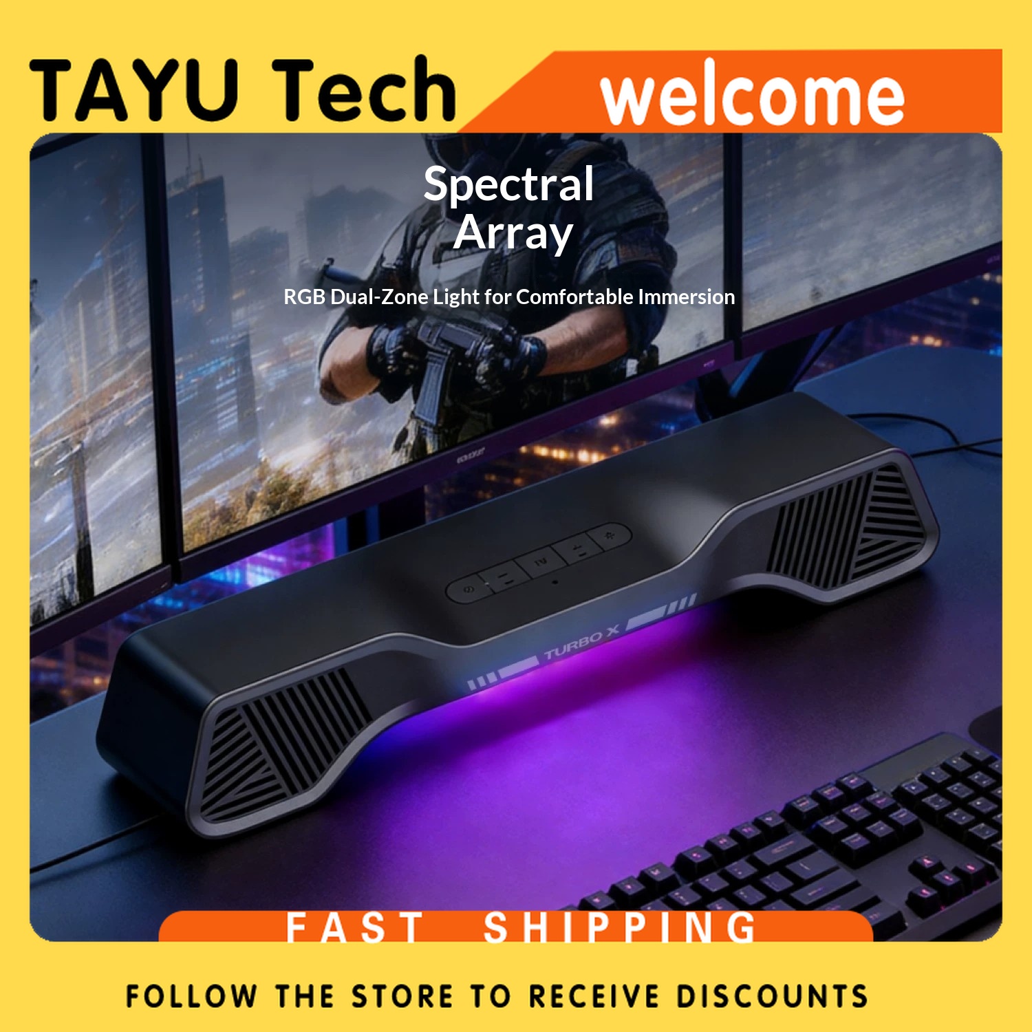 Rgb Computer Soundbar For Pc - 허리케인 터보 X 게이밍 스피커 MS-G1