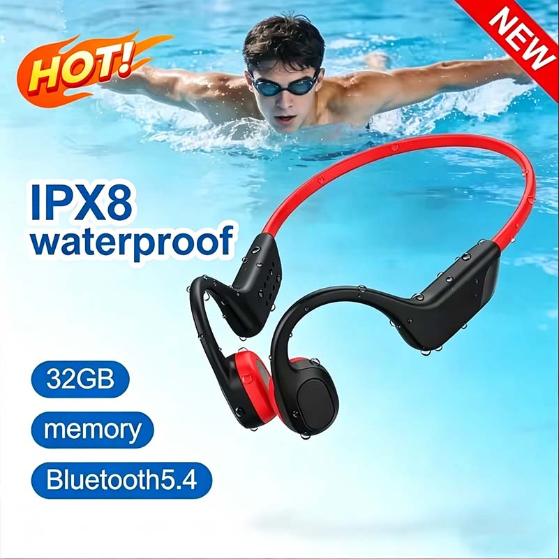 Bone Conduction Running Headphones - 2026년형 뼈전도 블루투스 이어버드, 귀에 끼지
