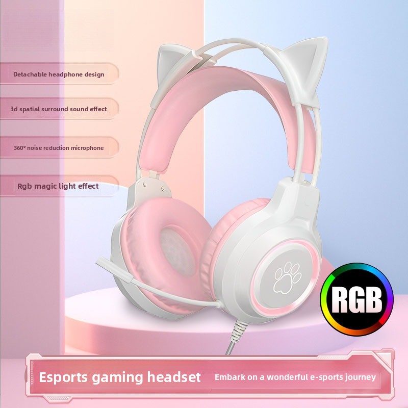 Gaming Headset With Mic Rgb - 고화질 유연한 마이크가 장착된 RGB 게이밍
