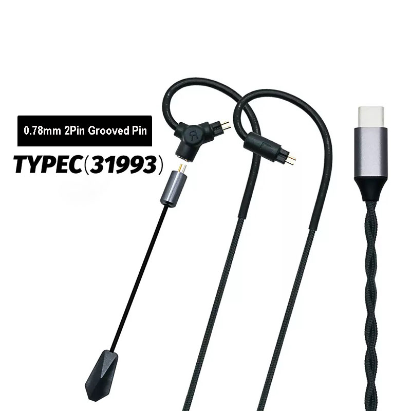 Type C Wired Earphones With Mic - 0.78 QDC MMCX 게이밍 이어폰 케이블
