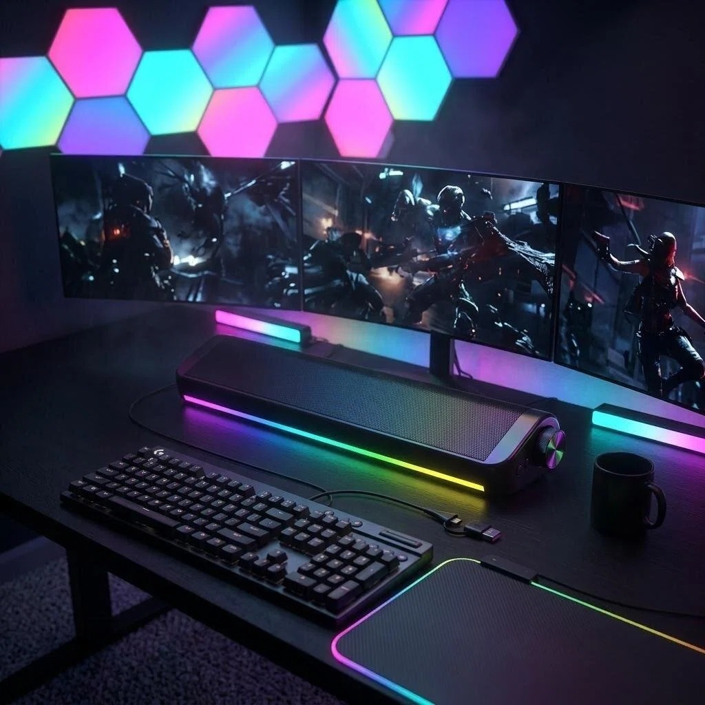 유선 블루투스 컴퓨터 스피커 사운드바 스테레오 RGB  - Rgb Computer Soundbar For Pc 리뷰 및 가격