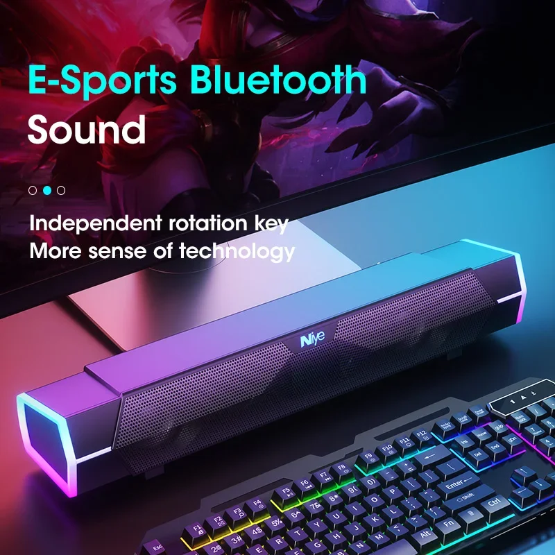 4D 스테레오 사운드 바 PC 스피커 서라운드 사운드  - Rgb Computer Soundbar For Pc 리뷰 및 가격
