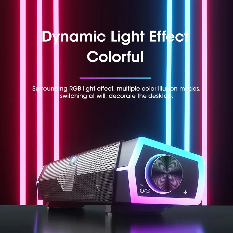 4D 스테레오 사운드 바 PC 스피커 서라운드 사운드  - Rgb Computer Soundbar For Pc 리뷰 및 가격