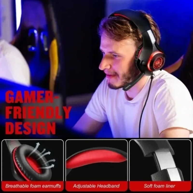 유선 게이밍 헤드셋 오버이어 노이즈 캔슬링 마이크 RG - Gaming Headset With Mic Rgb 리뷰 및 가격
