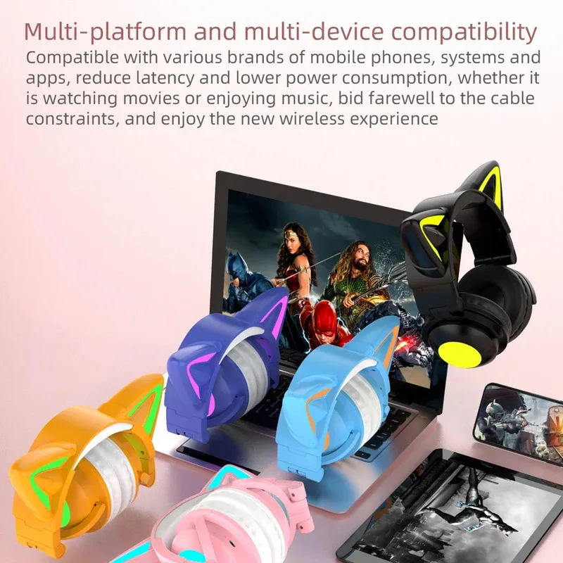 ZW068 LED 라이트 고양이 귀 헤드셋 블루투스 헤 - Cat Ear Bluetooth Headset Led 리뷰 및 가격