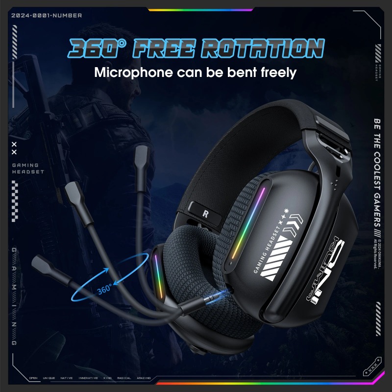 ONIKUMA GT808 무선 게임용 헤드셋 트라이 모 - Gaming Headset With Mic Rgb 리뷰 및 가격