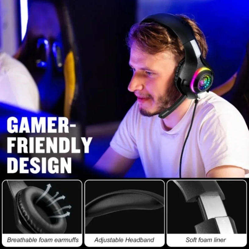 마이크가 장착된 유선 게이밍 헤드폰 RGB LED 오버 - Gaming Headset With Mic Rgb 리뷰 및 가격