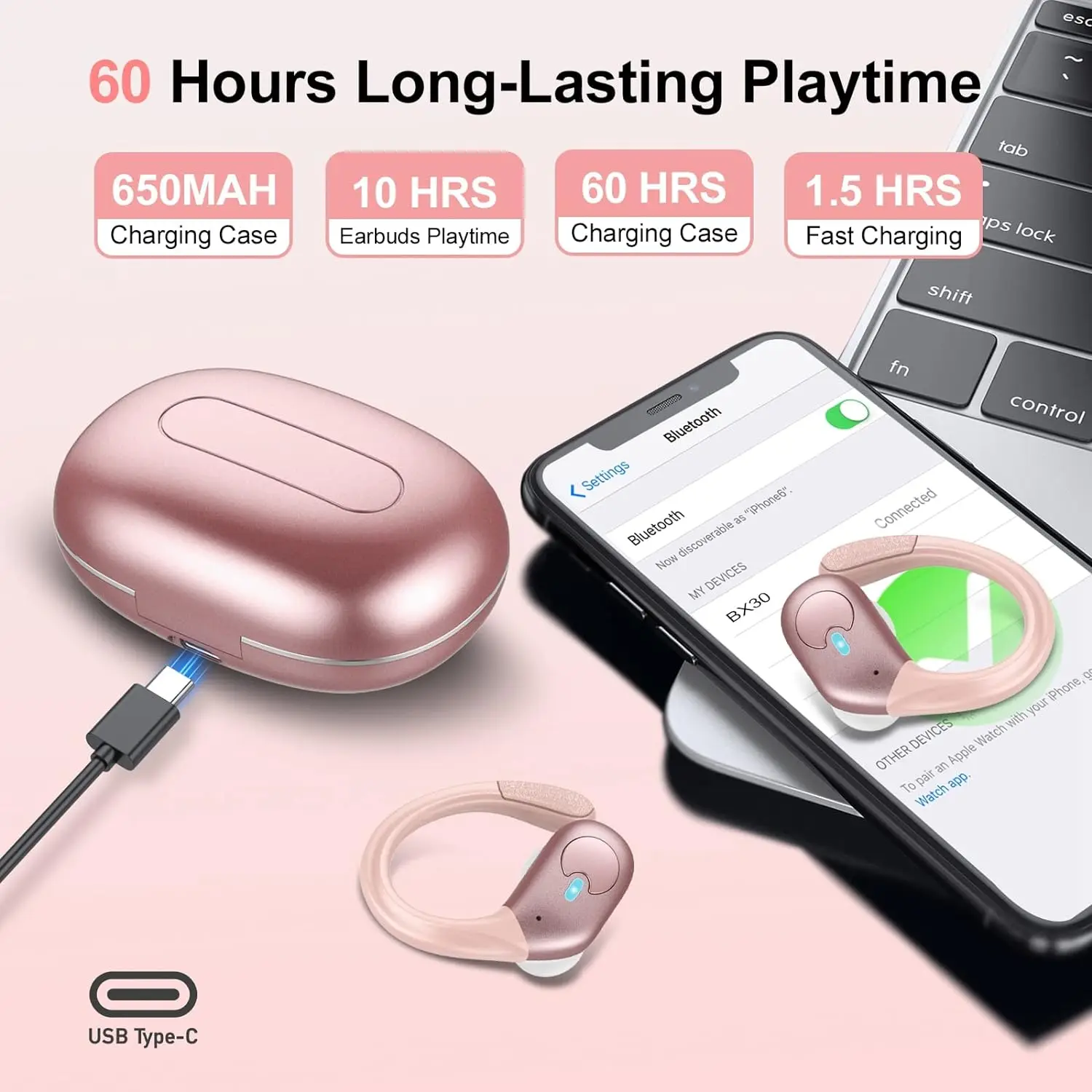 BX30 블루투스 6.0 이어폰 IPX7 방수 무선 헤 - Type C Wired Earphones With Mic 리뷰 및 가격