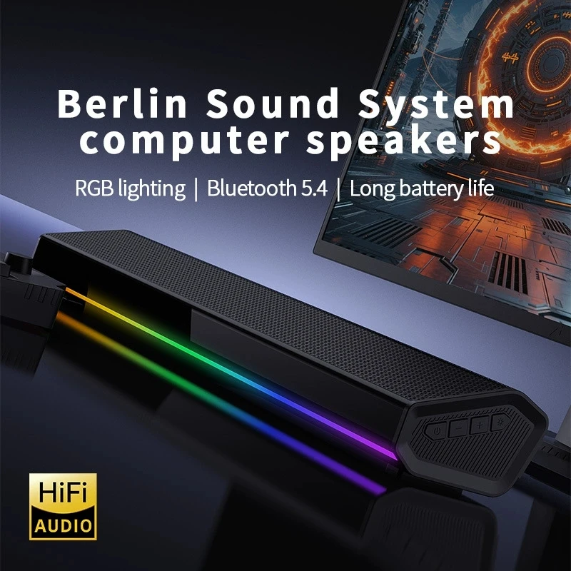 블루투스 5.4 스피커 RGB 조명 데스크탑 컴퓨터 무 - Rgb Computer Soundbar For Pc 리뷰 및 가격