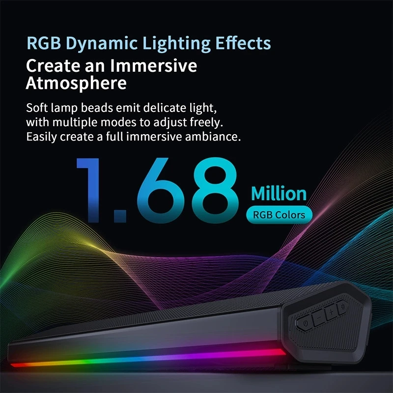 블루투스 5.4 스피커 RGB 조명 데스크탑 컴퓨터 무 - Rgb Computer Soundbar For Pc 리뷰 및 가격
