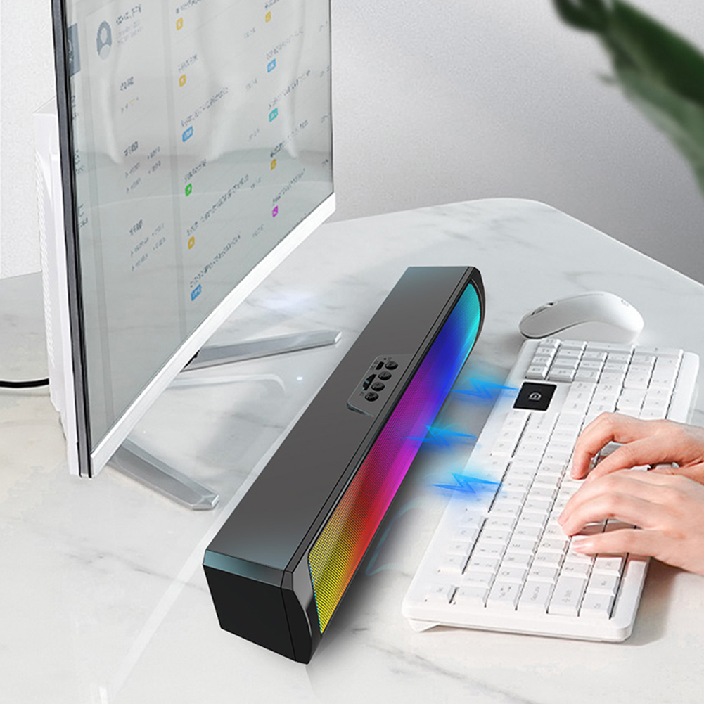 휴대용 컴퓨터 사운드 바 스피커 RGB 블루투스 호환  - Rgb Computer Soundbar For Pc 리뷰 및 가격