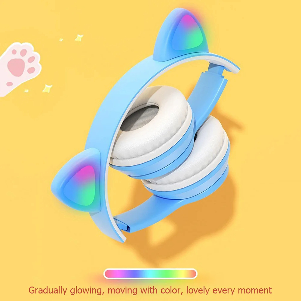 귀여운 고양이 귀 무선 헤드폰 RGB LED 조명 어린 - Cat Ear Bluetooth Headset Led 리뷰 및 가격