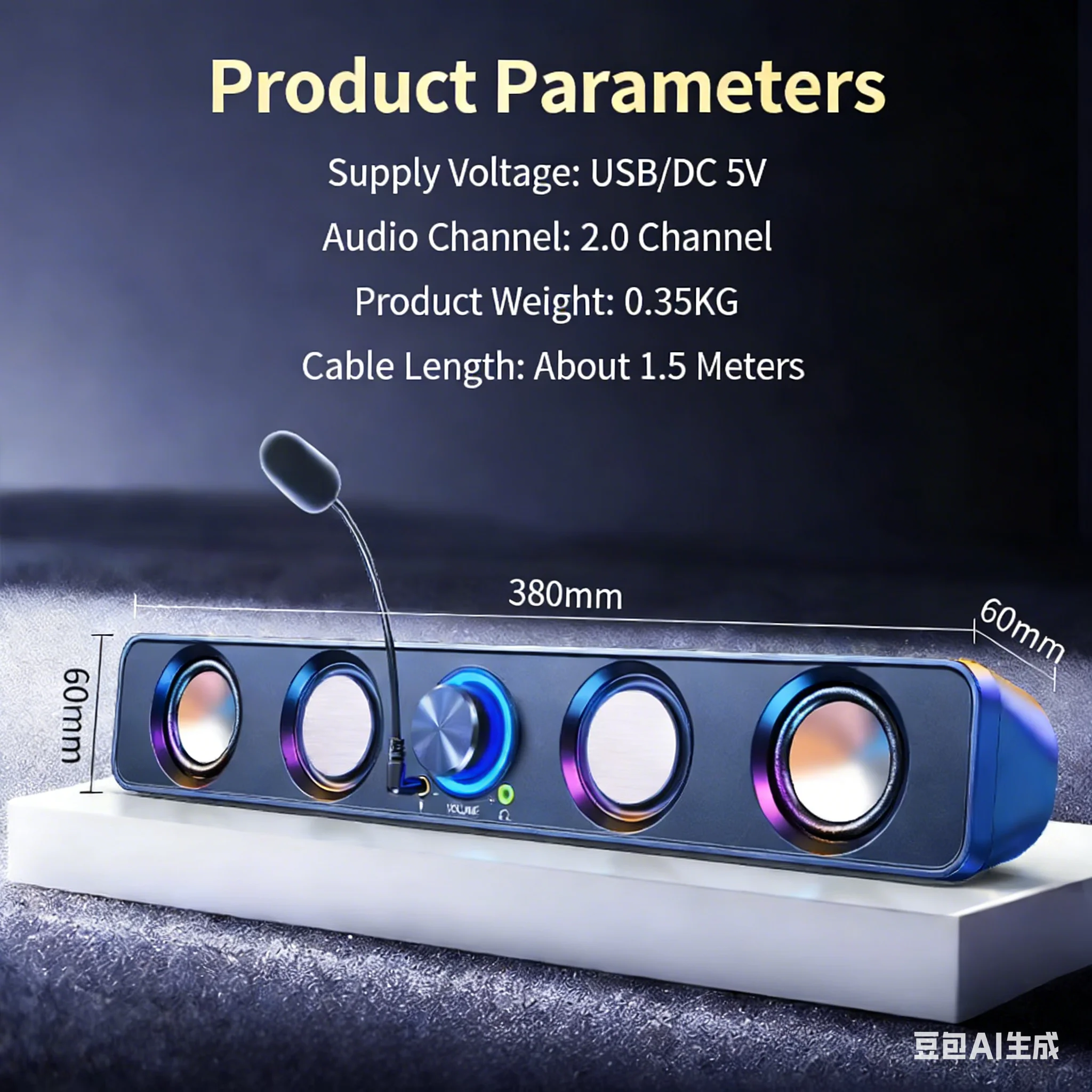 홈시어터 스피커 시스템 사운드바 RGB 데스크탑 마이크 - Rgb Computer Soundbar For Pc 리뷰 및 가격