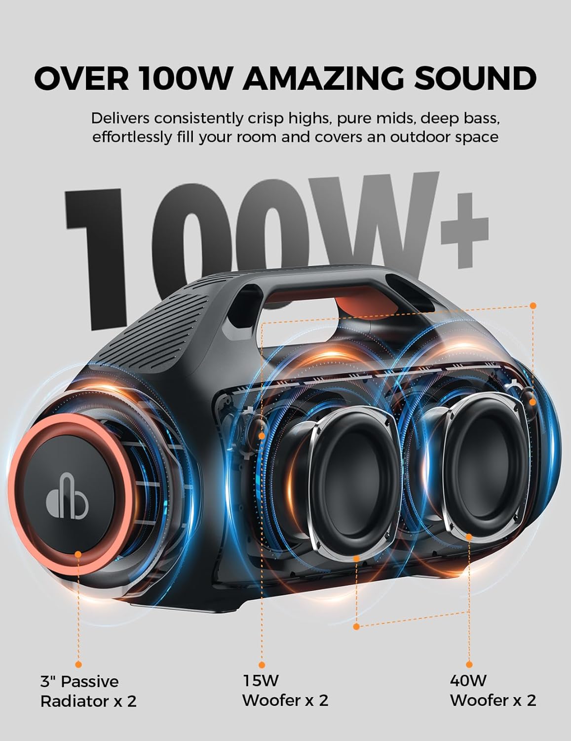 휴대용 100W 블루투스 스피커 EX-BASS IPX7 - Portable Bluetooth Speaker Waterproof Ipx7 리뷰 및 가격