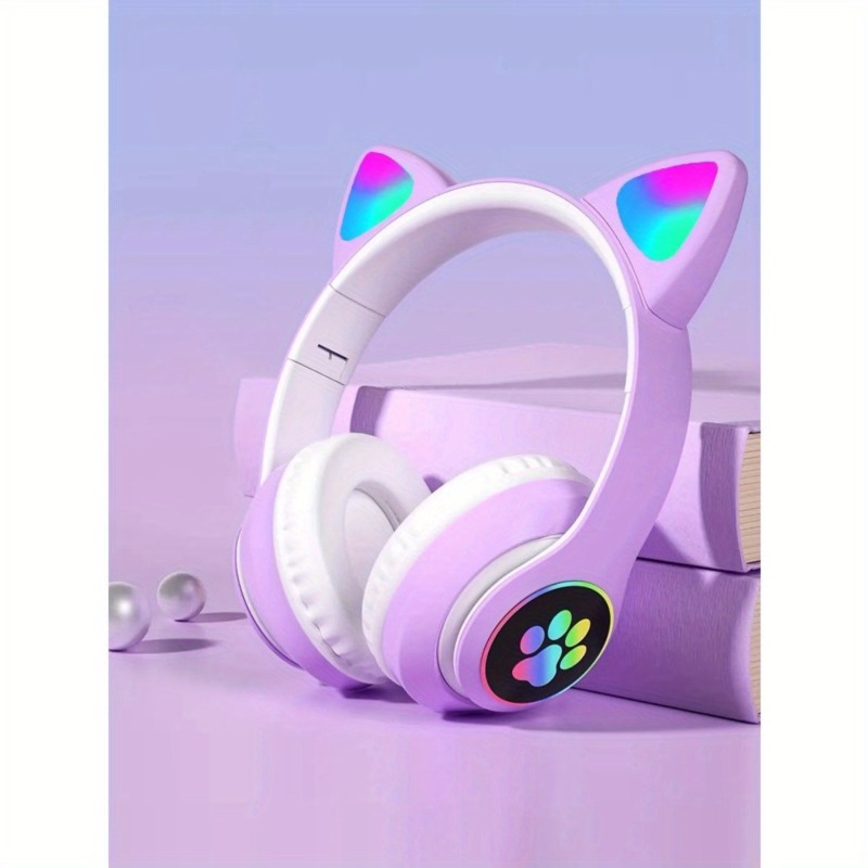 새로운 플래시 라이트 귀여운 고양이 귀 무선 헤드폰 마 - Cat Ear Bluetooth Headset Led 리뷰 및 가격