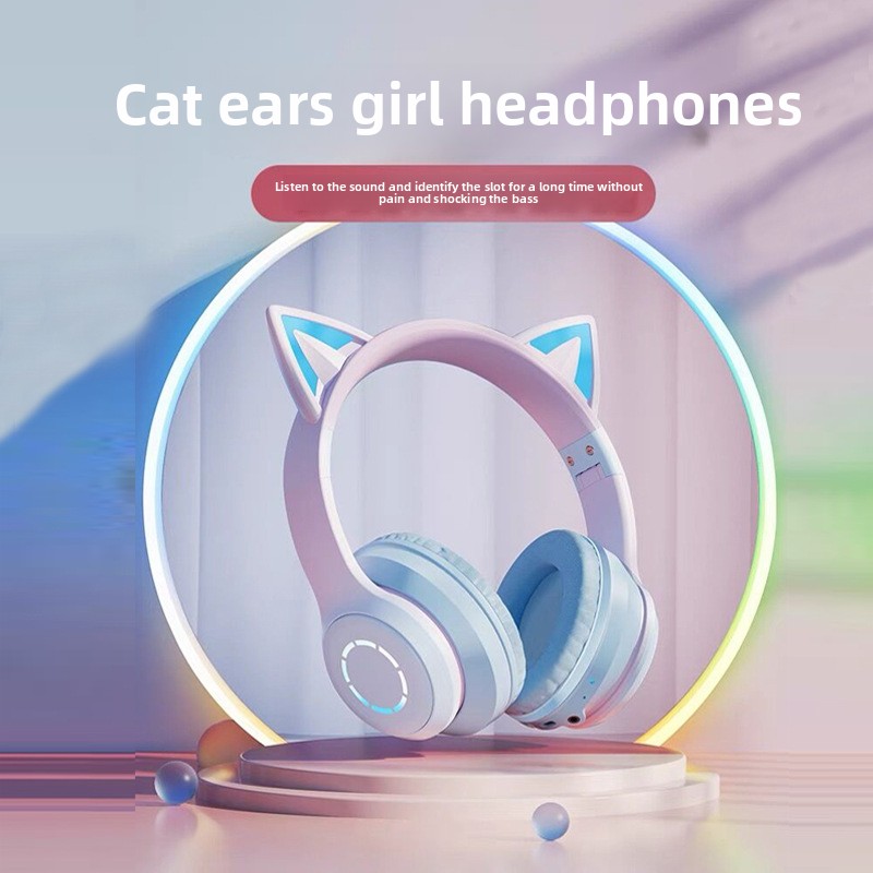 새로운 베스트셀러 헤드 마운트 블루투스 헤드셋 ST89 - Cat Ear Bluetooth Headset Led 리뷰 및 가격